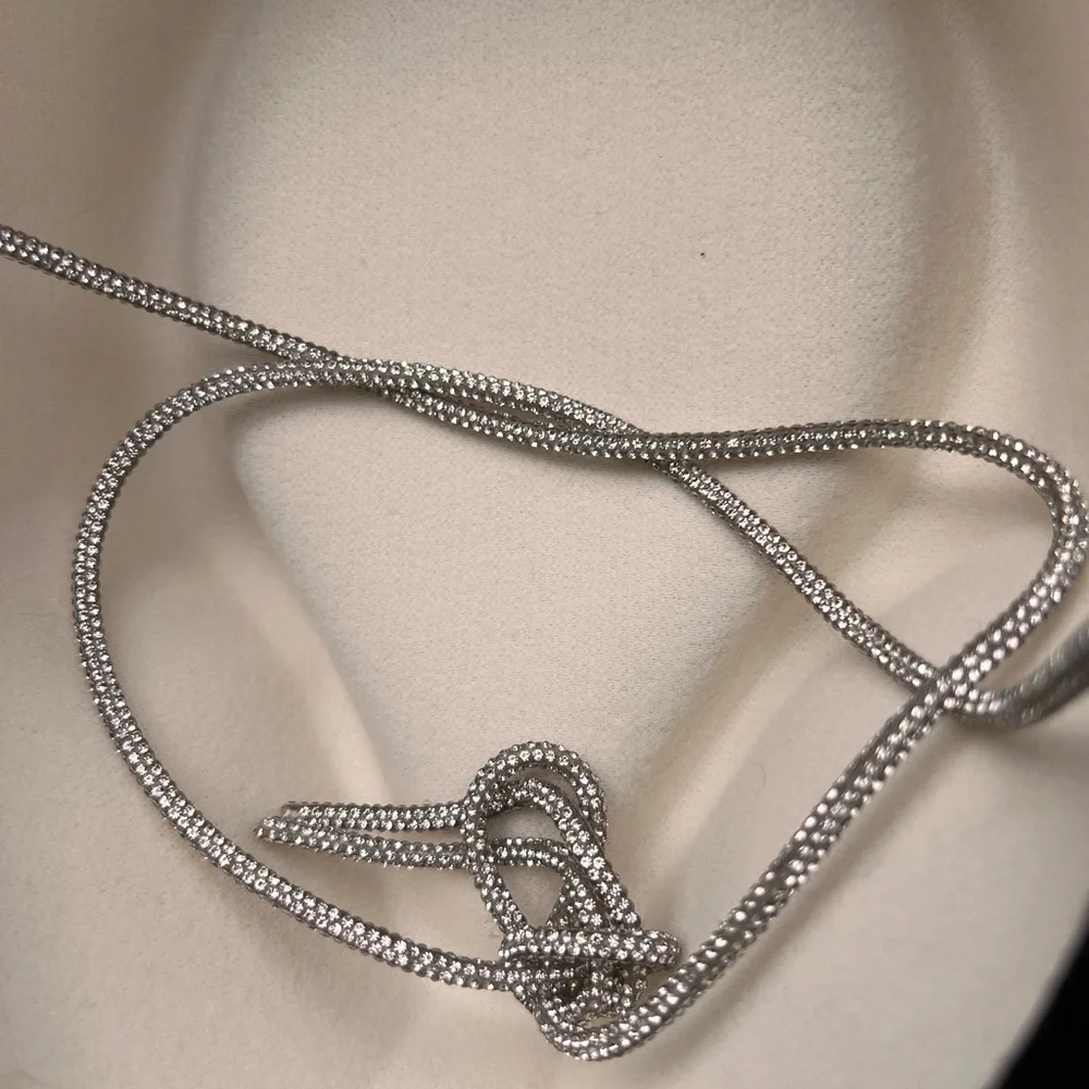 NWT White Rhinestone Strap Womens 7 Cowboy Hat Flat Brim Polyester Felt